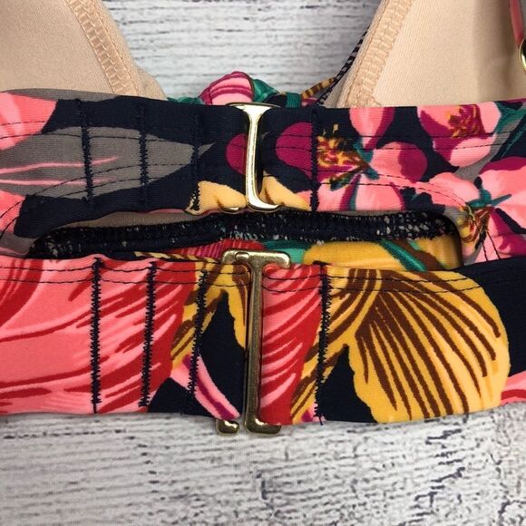 Kona Sol Floral Tie Front Bikini Top Size Size S NWT - Picture 6 of 10